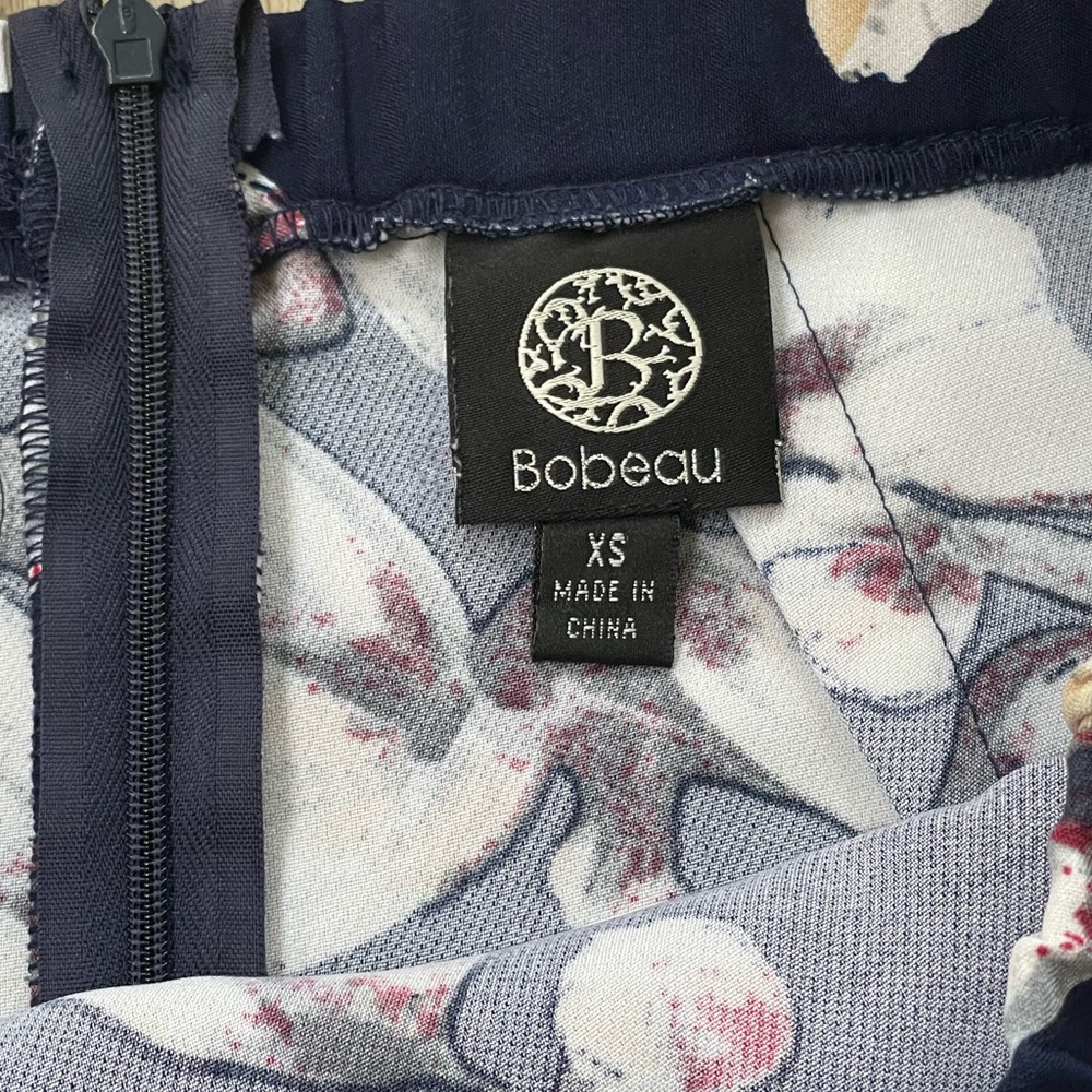 Bobeau A-line Floral mini skirt Flowy |Size XS - Blue White Floral print - Picture 5 of 7
